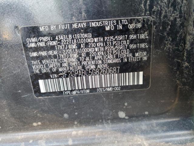 Photo 10 from auction – 2016 SUBARU CROSSTREK with VIN JF2GPABC5G8260687