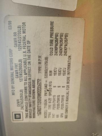 Photo 10 from auction – 1998 CHEVROLET BLAZER with VIN 1GNDT13W3W2233972
