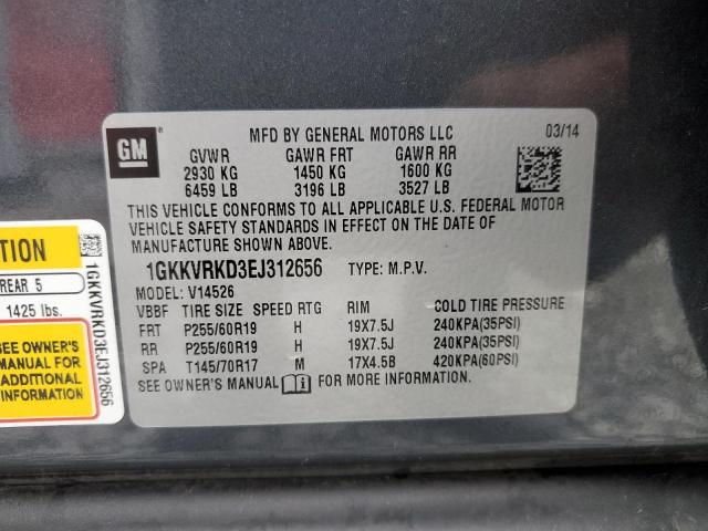 Photo 10 from auction – 2014 GMC ACADIA SLT with VIN 1GKKVRKD3EJ312656