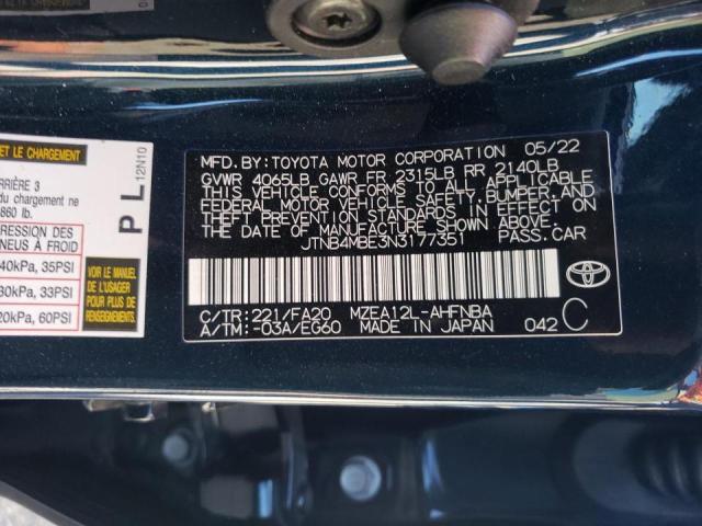 Photo 10 from auction – 2022 TOYOTA COROLLA SE with VIN JTNB4MBE3N3177351