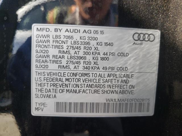 Photo 10 from auction – 2015 AUDI Q7 TDI PRE with VIN WA1LMAFE0FD028175