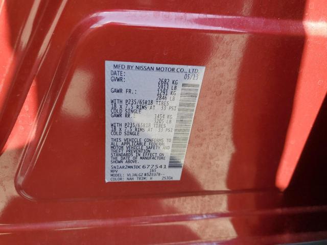 Photo 10 from auction – 2013 NISSAN PATHFINDER with VIN 5N1AR2MN3DC677541