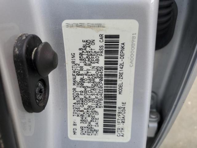 Zdjęcie 10 z aukcji – 2012 TOYOTA COROLLA BA z VIN 5YFBU4EE0CP008456