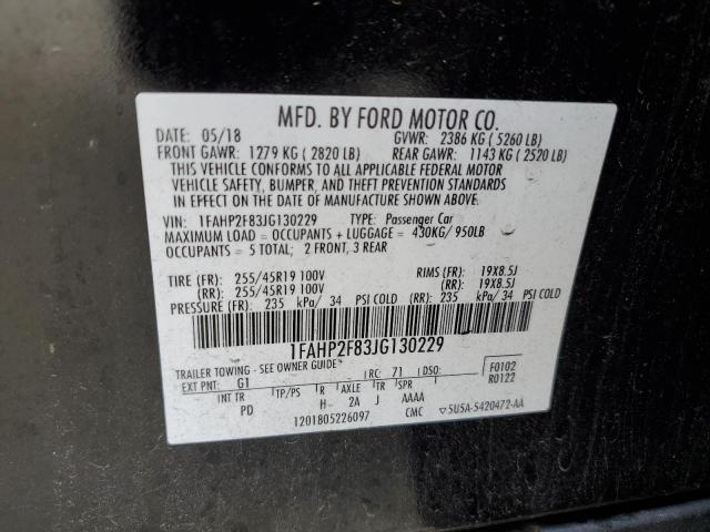 Photo 10 from auction – 2018 FORD TAURUS LIM with VIN 1FAHP2F83JG130229
