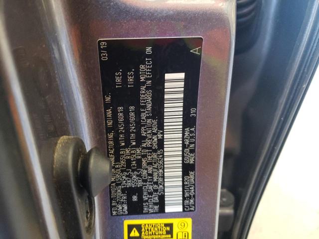 Photo 10 from auction – 2019 TOYOTA HIGHLANDER with VIN 5TDKZRFH9KS562415