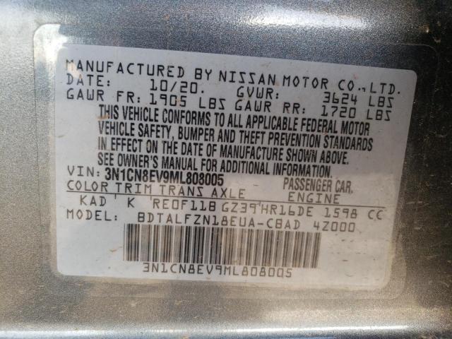Photo 10 from auction – 2021 NISSAN VERSA SV with VIN 3N1CN8EV9ML808005