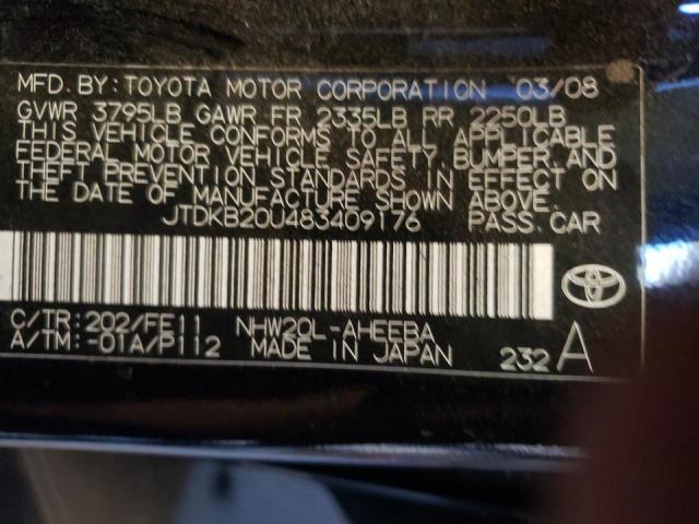 Photo 10 from auction – 2008 TOYOTA PRIUS with VIN JTDKB20U483409176