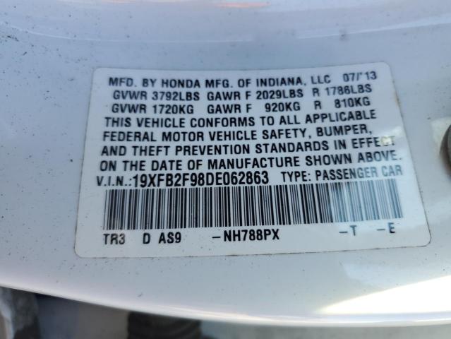 Photo 10 from auction – 2013 HONDA CIVIC EXL with VIN 19XFB2F98DE062863