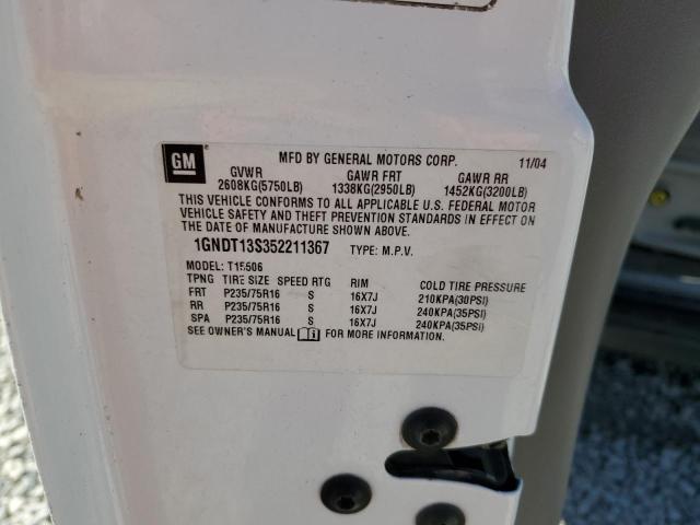 Photo 10 from auction – 2005 CHEVROLET TRAILBLAZE with VIN 1GNDT13S352211367