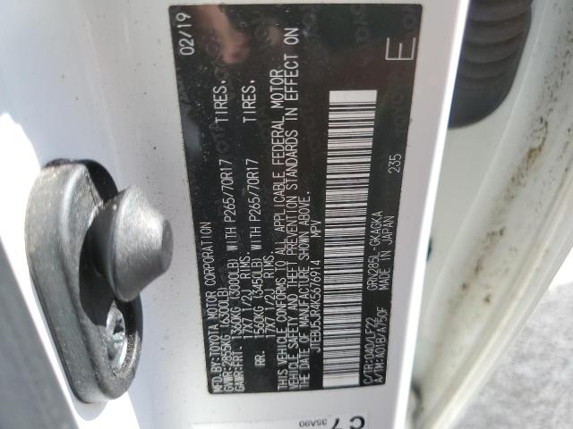 Photo 10 from auction – 2019 TOYOTA 4RUNNER SR with VIN JTEBU5JR4K5676914