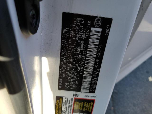 Photo 10 from auction – 2011 TOYOTA CAMRY BASE with VIN 4T4BF3EK2BR182574