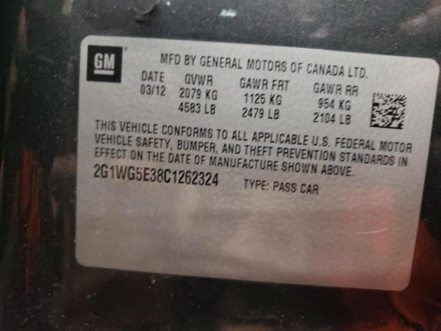 Photo 10 from auction – 2012 CHEVROLET IMPALA LT with VIN 2G1WG5E38C1262324