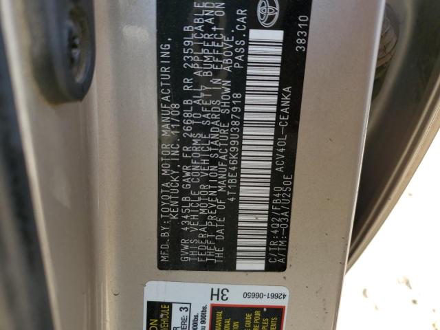 Photo 10 from auction – 2009 TOYOTA CAMRY BASE with VIN 4T1BE46K99U387918