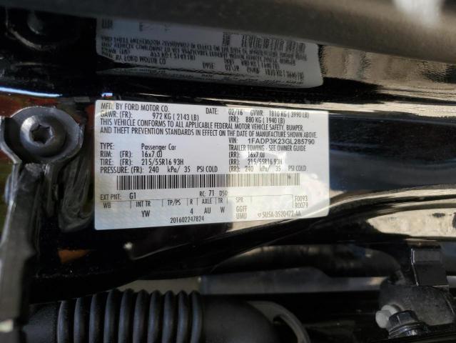Photo 10 from auction – 2016 FORD FOCUS SE with VIN 1FADP3K23GL285790