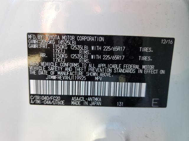 Photo 10 from auction – 2017 TOYOTA RAV4 XLE with VIN JTMWFREVXHJ119925