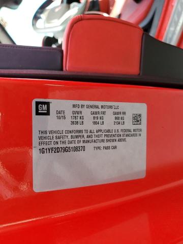 Photo 10 from auction – 2016 CHEVROLET CORVETTE S with VIN 1G1YF2D79G5108370