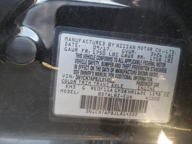Photo 10 from auction – 2018 NISSAN VERSA S with VIN 3N1CN7AP8JL814522