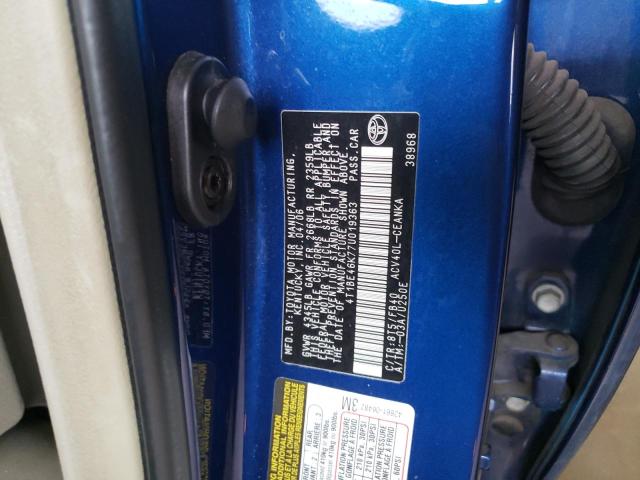 Photo 10 from auction – 2007 TOYOTA CAMRY CE with VIN 4T1BE46K77U019363
