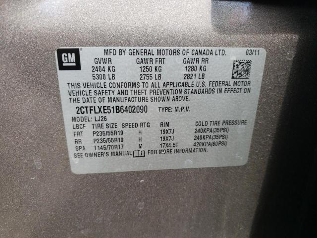 Photo 10 from auction – 2011 GMC TERRAIN SL with VIN 2CTFLXE51B6402090