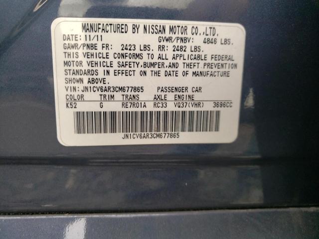 Photo 10 from auction – 2012 INFINITI G37 with VIN JN1CV6AR3CM677865
