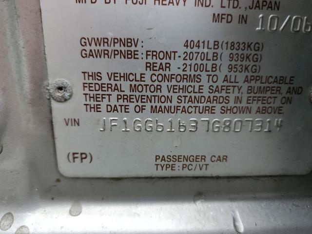Photo 10 from auction – 2007 SUBARU IMPREZA 2. with VIN JF1GG61637G807314