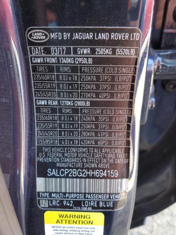 Photo 10 from auction – 2017 LAND ROVER DISCOVERY with VIN SALCP2BG2HH694159