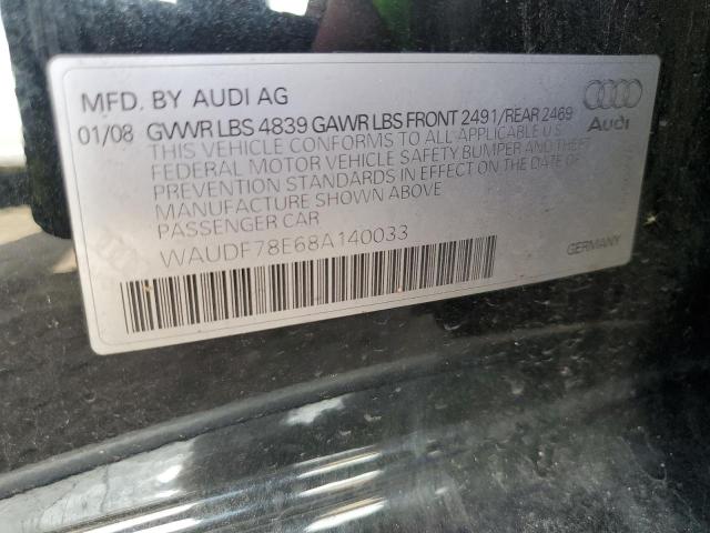 Photo 10 from auction – 2008 AUDI A4 2.0T QU with VIN WAUDF78E68A140033