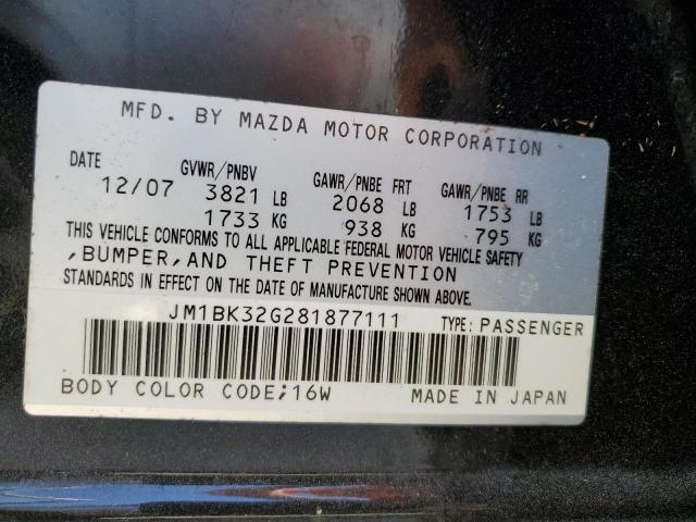Photo 10 from auction – 2008 MAZDA 3 I with VIN JM1BK32G281877111
