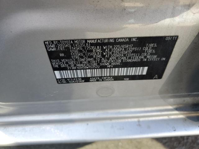Photo 10 from auction – 2011 TOYOTA RAV4 with VIN 2T3BF4DV5BW152522