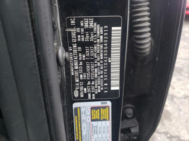 Photo 10 from auction – 2013 KIA SORENTO LX with VIN 5XYKTDA26DG402919