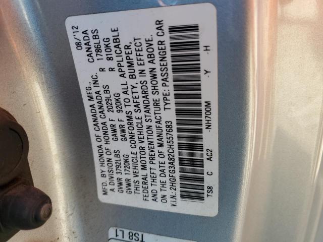 Photo 10 from auction – 2012 HONDA CIVIC EX with VIN 2HGFG3A82CH557683