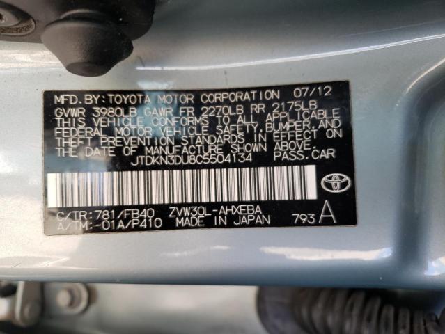 Photo 10 from auction – 2012 TOYOTA PRIUS with VIN JTDKN3DU8C5504134