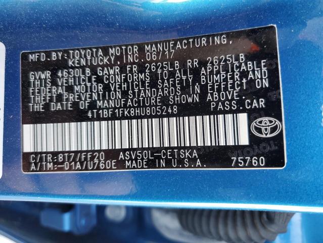 Photo 10 from auction – 2017 TOYOTA CAMRY LE with VIN 4T1BF1FK8HU805248