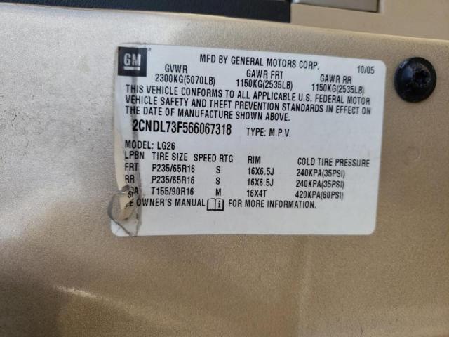 Photo 10 from auction – 2006 CHEVROLET EQUINOX LT with VIN 2CNDL73F566067318
