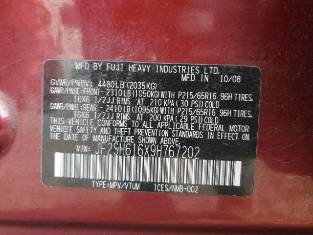Photo 10 from auction – 2009 SUBARU FORESTER 2 with VIN JF2SH616X9H767202
