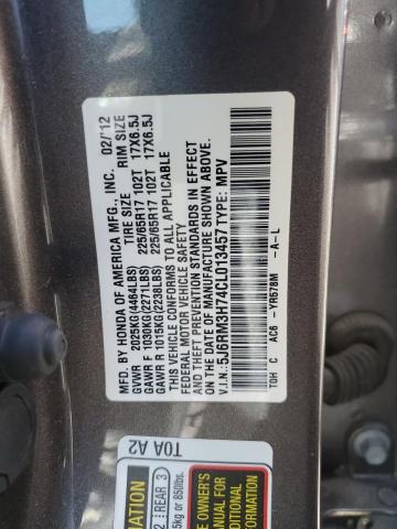 Photo 10 from auction – 2012 HONDA CR-V EXL with VIN 5J6RM3H74CL013457