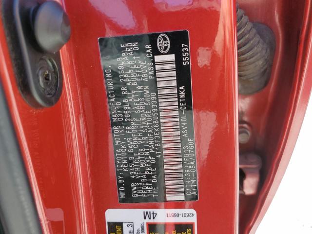 Photo 10 from auction – 2011 TOYOTA CAMRY BASE with VIN 4T1BF3EK6BU593390