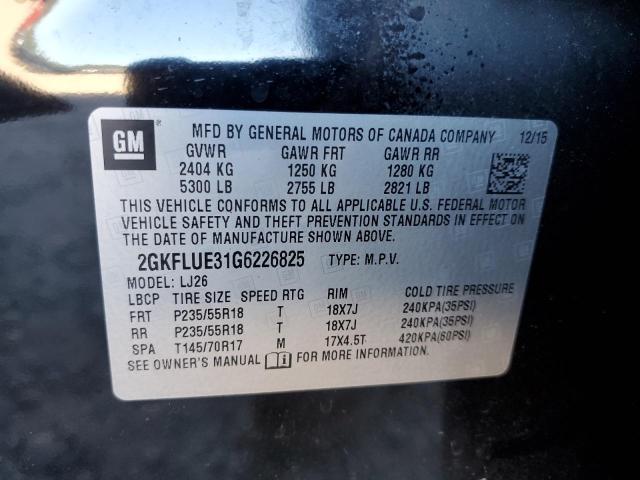 Photo 10 from auction – 2016 GMC TERRAIN SL with VIN 2GKFLUE31G6226825