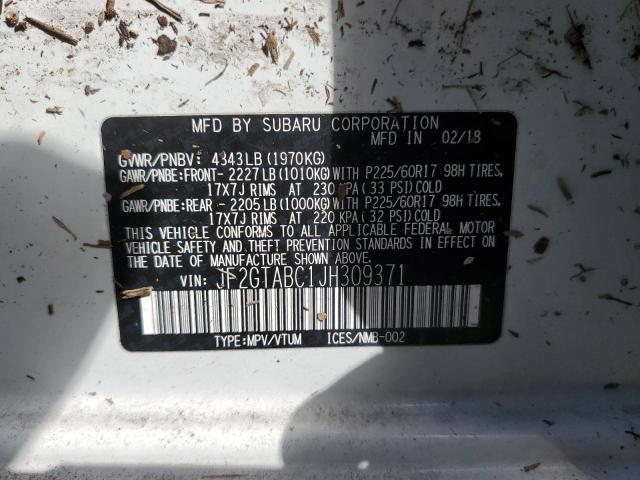 Photo 10 from auction – 2018 SUBARU CROSSTREK with VIN JF2GTABC1JH309371