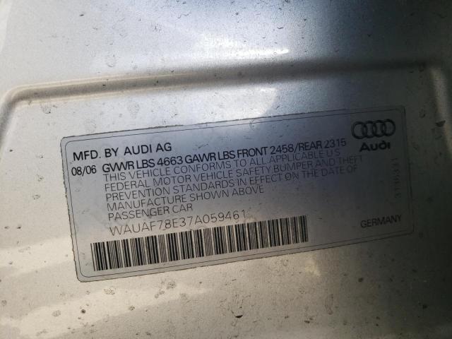 Photo 10 from auction – 2007 AUDI A4 2 with VIN WAUAF78E37A059461