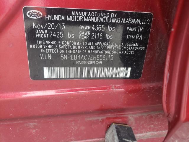 Photo 10 from auction – 2014 HYUNDAI SONATA GLS with VIN 5NPEB4AC7EH856115