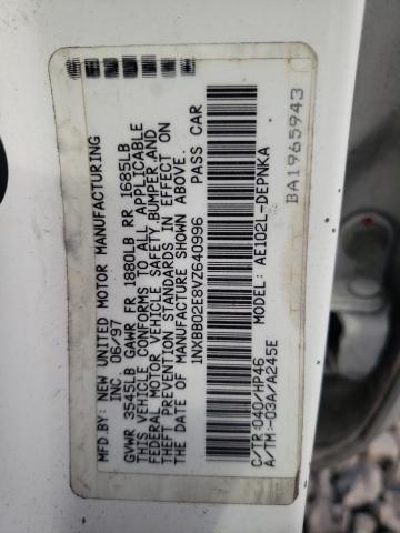 Photo 10 from auction – 1997 TOYOTA COROLLA DX with VIN 1NXBB02E8VZ640996
