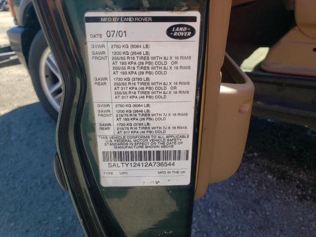 Photo 10 from auction – 2002 LAND ROVER DISCOVERY with VIN SALTY12412A736544