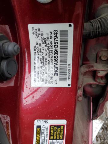 Photo 10 from auction – 2009 HONDA CIVIC LX with VIN 2HGFA16539H357943