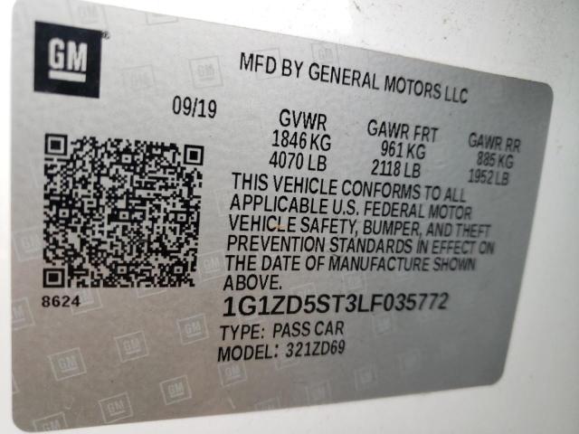 Photo 10 from auction – 2020 CHEVROLET MALIBU LT with VIN 1G1ZD5ST3LF035772