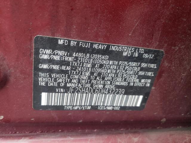 Photo 10 from auction – 2013 SUBARU FORESTER 2 with VIN JF2SHADC6DH432239