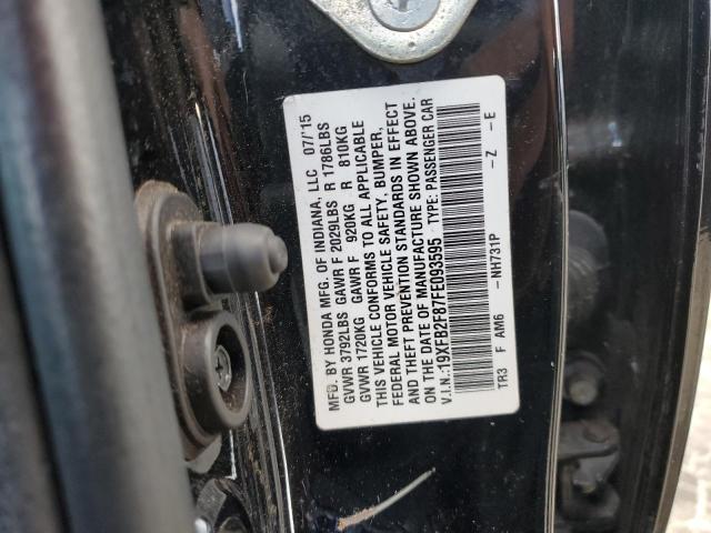 Photo 10 from auction – 2015 HONDA CIVIC EX with VIN 19XFB2F87FE093595