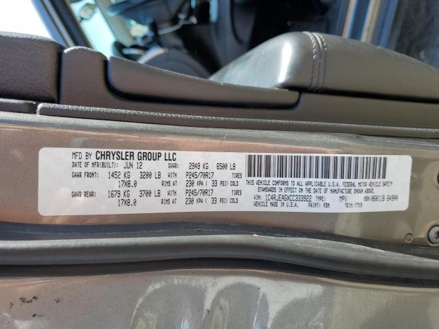 Photo 10 from auction – 2012 JEEP GRAND CHER with VIN 1C4RJEAGXCC333922