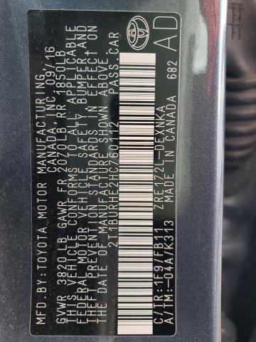 Photo 10 from auction – 2017 TOYOTA COROLLA L with VIN 2T1BURHE2HC760112