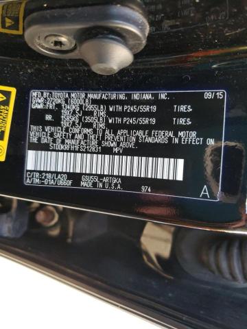 Photo 10 from auction – 2015 TOYOTA HIGHLANDER with VIN 5TDDKRFH1FS212831